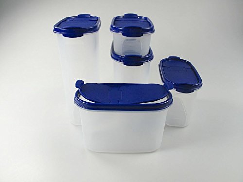 TUPPERWARE Eidgenosse 2,3 L, 1,7 L, 1,1 L (2), 500 ml blau Vorrat Modular 7651 - 2