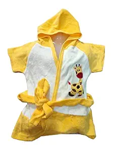 Dazzle Baby Girls and Baby Boys Cotton Bath Robe/Gown/Towel (Yellow, 12-24 Month 2 Year)