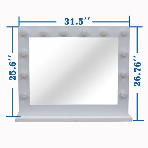 Chende Hollywood Kosmetikspiegel mit Beleuchtung Weisse freie Dimmer 14 LED-Lampen - 7