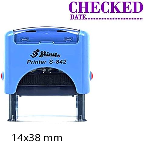 CHECKED WITH DATE Shiny Self Inking Rubber Stamp Office Stationary