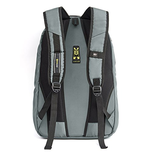 Laptop Rucksack 17,3″, Evecase Wasserabweisend Daypack mit Laptopfach 17.3 Zoll/ Akteneinteilung / Tabletfach/ Viele Zubehörfächer / Versteckbar Getränketasche – Grau - 3