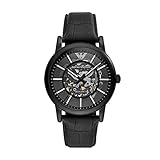 Emporio Armani Herren Analog Quarz Uhr mit Leder Armband AR60008