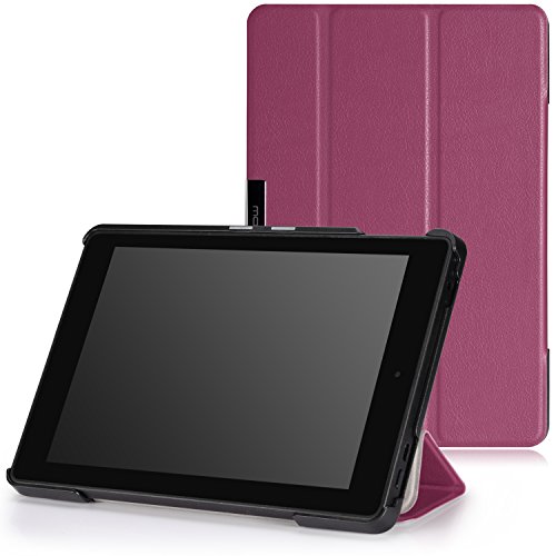 MoKo Fire HD 7 2014 Hülle - Ultra Slim Lightweight Schutzhülle Smart Cover mit Auto Schlaf / Wach Funktion und Standfunktion für Amazon Kindle Fire HD 7.0" (4. Generation - 2014 Modell), Violett (Nicht für Fire 7 2015)