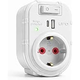 UFO Yeni Tekli Akım Korumalı Priz, 5V 2,4A USB ve Type-C ile Hızlı Şarj, Anahtarlı Topraklı Priz, S&uuml;rekli Koruma, 16 A 250 V,