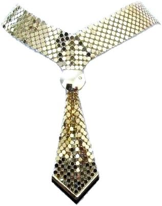 Gold Tone Mesh Tie Fancy Dress Vintage Fashion Choker Necklace Gift Jewellery