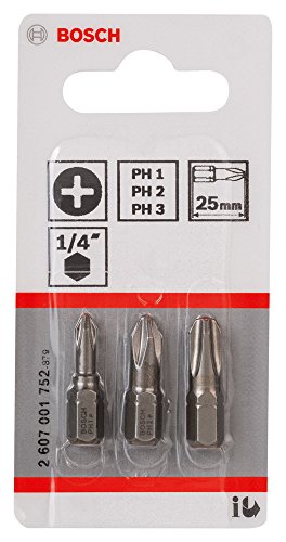 Bosch Pro 3tlg. Schrauberbit-Set Extra Hart für Phillips-Kreuzschlitzschrauben (Länge: 25 mm) - 2