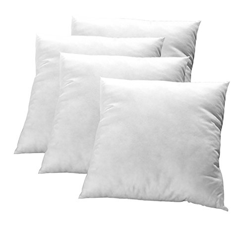 4 x Polyester Vlies Kissenfüllung 50x50 cm für Dekokissen aus 100% waschbarer Polyesterfaser (Corovin)