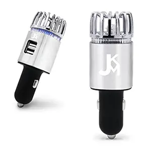 JKM JO-6291 Car Air Purifier/Air Freshener Ionizer with Dual USB Car Charger- Removes Dust, Pollen,Smoke and Bad Odors, Kills Harmful Bacteria, Germs, viruses