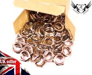 Pack Of 10 Chrome 1/4" Guitar Jack Nuts And Washers Tc
