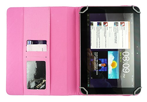 Emartbuy® Hot Rosa Eingabestift + Medion Lifetab P8312 8 Zoll Tablet Universalbereich ( 8 – 9 Zoll ) Multi-Farbig Eules Leder Multi Winkel Folio Exekutive Case Cover Wallet Hülle Schutzhülle mit Kartensteckplätze - 5