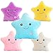 Bright Light up Colorful Glowing LED Luminous Star Plush Pillows Cushions Toys Kid's Cosy Soft Relax Gifts (White)