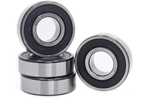 FUSHIBEARING 6203-2RS ABEC-5 - Juego de 4 rodamientos de bolas de doble sello de goma prelubricados y ranura profunda (17 x 40 x 12 mm)