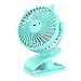 Produktbild QZYY Mini USB Clip Ventilator Leise Ventilator Tischventilator Tragbarer Wiederaufladbarer 360 Drehbare Einstellbare 3 Geschwindigkeiten für Schlafzimmer Büro Kinderwagen Auto Camping