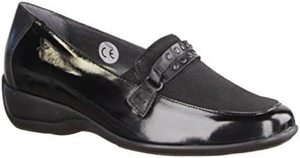 Xsens Collectible Tropea 100142604H Womens Comfortable Shoes/Lose Inlay Black Stretch leather (Stretchy) Black Size: 6.5