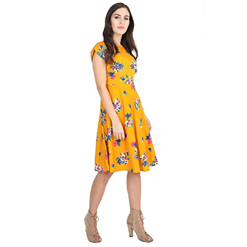 Rudraaksha Floral Printed Knee Length Dress for Women RS.375.00