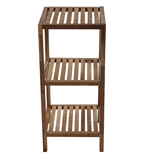 Holzregal T520, Badregal Haushaltsregal Standregal, Walnuss geölt ~ 3 Böden - 4