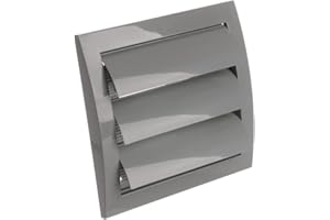 EUROPLAST Ø 100mm / 4 inch Gravity Grille - Ducting Air Vent with Round Spigot and Non-Return Gravity Shutters - ABS Plastic Grey