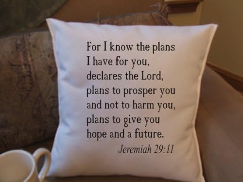 bible verse throw pillow cover, decorative throw pillow cover, Jeremiah 29:11