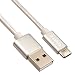 Produktbild Onite USB Type C Kabel Ladekabel Geflochtene Nets Datenkabel Adapter für Samsung Samsung Galaxy A5 A7 A3(2017),,LG G5/Lite/G5 SE,Google Nexus 5X,Microsoft Lumia950/950XL,Huawei P9/plus,Nexus 6p,Oneplus 2,HTC10,Huawei Honor V8(Weiss)