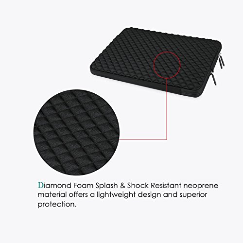 WIWU Diamant Streifen Neopren Laptop Sleeve Schutzh  lle f  r Macbook Air   Pro Retina mit Aufladung Er  ffnung  Schwarz  15 Zoll 