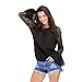 Produktbild OSYARD Frauen Casual Tops mit Langarm,O-Ansatz T-Shirts mit Spitze Stitching Bluse,Damen Hemdbluse, Rundhals Oberteil Pulli Spitze Chiffon Sweatshirt mit Glockenhülse