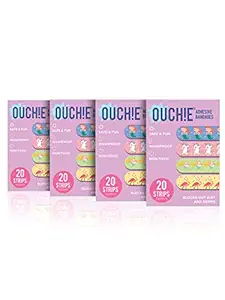 Aya Papaya Ouchie Non-Toxic Printed Jumbo (4 X 20= 80 Pack) - 4 X Lavender