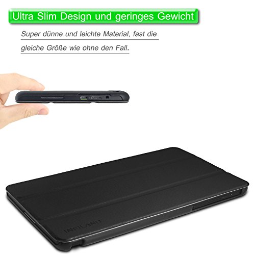 Infiland NVIDIA SHIELD Tablet K1 / NVIDIA SHIELD Tablet Hülle Case-Ultra Dünn Tri-Fold Smart-Muschel PU Leder Ultra Schlank Superleicht Ständer Smart Shell Cover Schutzhülle Etui Tasche für 2015 NVIDIA SHIELD Tablet K1 (Newest Version) / 2014 NVIDIA Shield 2 Tablet (8 Zoll)(mit Auto Schlaf / Wach Funktion)(Schwarz) - 5