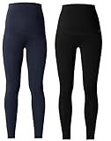 2 Set Damen Umstandsmode Leggings Umstandsleggings Umstands- Leggings Strumpfhosen Leggins - 3