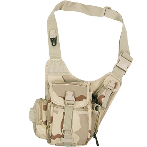 Military Tactical Pack Travel Combat Patrol Shoulder Bag 9 Pockets 3-Desert Camo