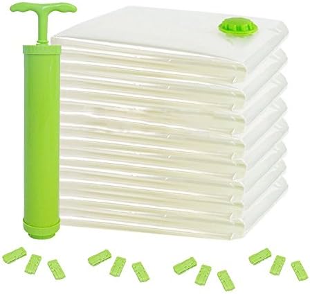 EVELTEK Premium Vacuum Storage Bag Set - Home Storage Space Compression bag （12 packs,4 different sizes ）– Reusable Space Saver Bags with Free Hand Pump for storage of clothes / quilts / pillows and so on