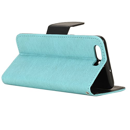 Huawei P10 Lederhülle,Huawei P10 Brieftasche,JAWSEU Vintage Retro Blau Schwarz Magnetverschluss Bookstyle Lanyard/Strap Kunstleder PU Leder Brieftasche Hülle Wallet Case Flip Cover Hüllen Etui Silikon Back Rückseite Cover mit [Ständerfunktion] und [Kartenfächer]für Huawei P10+1xSchwarz Glitzer Bling Eingabestift-Blau Schwarz - 4