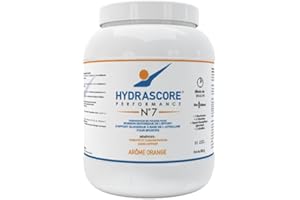 Hydrascore N°7 - Orange Pot 800 g - Boisson Isotonique Energétique Sportifs - Pour Efforts 1 à 2 h - Running, Vélo, Trail - Poudre Énergisante Hydratante - Électrolytes Hydratation - H1006