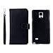Produktbild Coollee Galaxy Note 4 Lederhülle Hülle Kartenfach PU Leder Flip Etui mit Abnehmbar Silikon TPU Case für Samsung Galaxy Note 4, Ledertasche Klapphülle Brieftasche, Schwarz