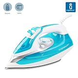 Aigostar Ceramic Blue 31HFY - Plancha de vapor de 2200W, gran depósito de 500ml en color azul y suela cerámica. Diseño exclusivo