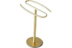 GUIJIALY Gold Towel Rail Stand Freestanding Towel Rack Stainless Steel Towel Rack Stand Tower Bar for Bathroom Vanity