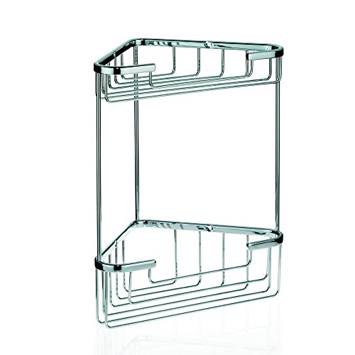 Kela 21919, Eckregal zur Wandmontage, Messing, 24x 15x 30,5 cm, Brass, Verchromt