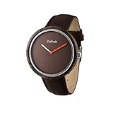 Zeitholz Damen-Holzuhr Sebnitz/braunes Lederarmband/Rosenholz-Gehäuse/nachhaltig / handgefertigt