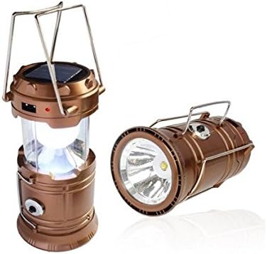 DINHAND Ultra Bright LED Rechargeable Lantern, Portable Solar Camping Lanterns Lights, Collapsible Camping Lantern, Super Bright, Lightweight, Multi Purpose Suitable for Hiking, Camping, Emergencies,Outages, Hurricanes (Golden)