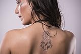 Flash Tattoo Dream Nature Sheet 1 | Traumfänger Unendlichkeitszeichen Volgel Feder | Temporäres Tattoo mit 20 gold und silber Motive | Weitere Designs verfügbar -