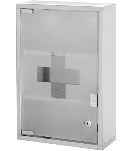 Zeller Present 18468 Armoire à Pharmacie en Métal Rouge 25 x 12 x 45 cm