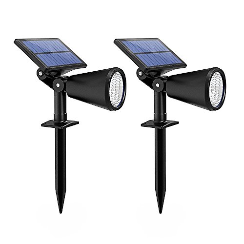 Xintop Solar Gartenleuchte, 2-in-1 upgraded Solar LED Wandleuchte/Gartenleuchte mit einstellbaren Solarpanel, 2 Stufe Beleuchtung für Einfahrt, Hof, Garten, Rasen, Weg usw. 2 Stück