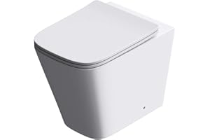 DB DUROVIN BATHROOMS Durovin Bathrooms Back to Wall Rimless Toilet - Short Projection - Include WC Pan with Soft Close Seat Quick Release (Square)