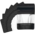 ADQUATOR 30pcs Stand up Mylar Ziplock Bags with Clear Window,10x15cm Frosted Black Resealable Plastic Pouches for Food Storage Jewellery Sweets
