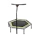 Produktbild Gartentrampoline Trampoline Silent Fitness mit verstellbarem Handlauf, 50 Zoll Urban Cardio Workout Heimtrainer 242 £ für Erwachsene und Kinder (Farbe : Gelb)