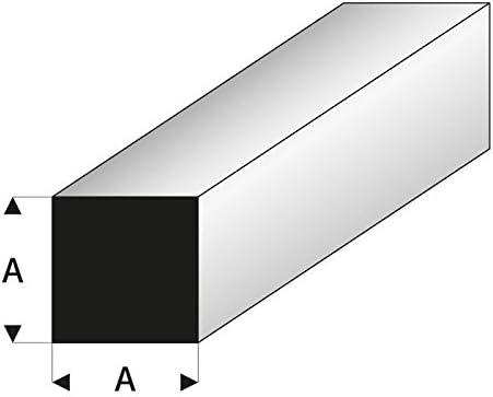 Maquett (Raboesch) Styrene Sections Square Rod. 5 pieces, 330mm long. Choice of sizes, Delivery charge is for any quantity. (1mm)