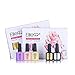 Elite99 Gel Nail Polish Kit 7.3ML Soak Off UV LED Gel Nail Varnish Gloss Manicure Lacquer 3 Colours + Top Base Coat Set Nail Art Starter Kit Salon Decor Gift Set C065