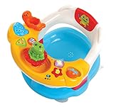 adaptador bañera bebe 6 meses 2 en 1: silla de baño y panel de actividades; con ventosas para adherir a la bañera; incluye canciones, melodías y elementos para manipular para entretener al niño en la hora del baño