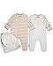 The Essential One - 2 Pack Baby Unisex Star Sleepsuits Babygrows - Orange Beige - 3-6 Months - ESS140