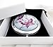 Vanroe 'Pink Butterfly' Designer Compact Mirror in Gift Box - Bridesmaid Idea, Magnified