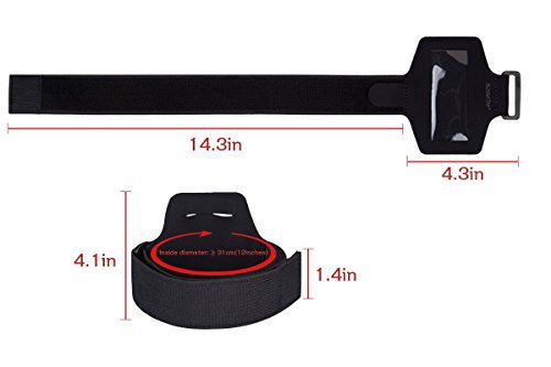 AGPTek Lycra Small Armband Hülle Case für AGPTek 70 Stunden A02 MP3 Player, mit veränderbarer Länge, Safey Design, geeignet für Bewegung, Gymnastik, Jogging, Workout, Rad fahren, Schwarz - 3